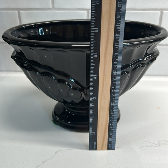Vintage Black Ceramic Urn Art Deco Style Planter Bowl - Picture 7 of 10